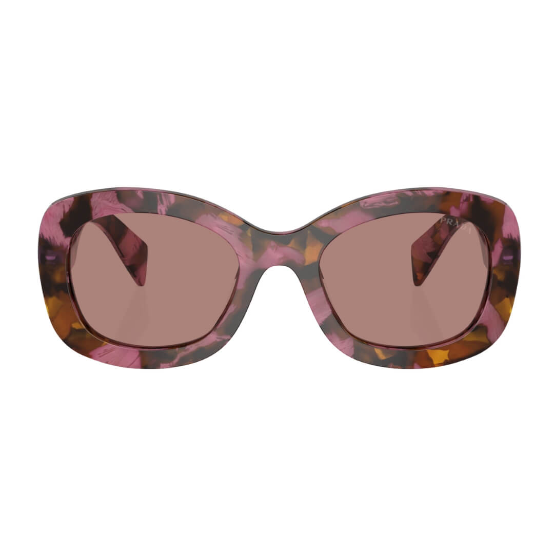 Prada PR A13S 18N10D - Tortoise Cognac Begonia Frame and Light Brown Lenses Front View
