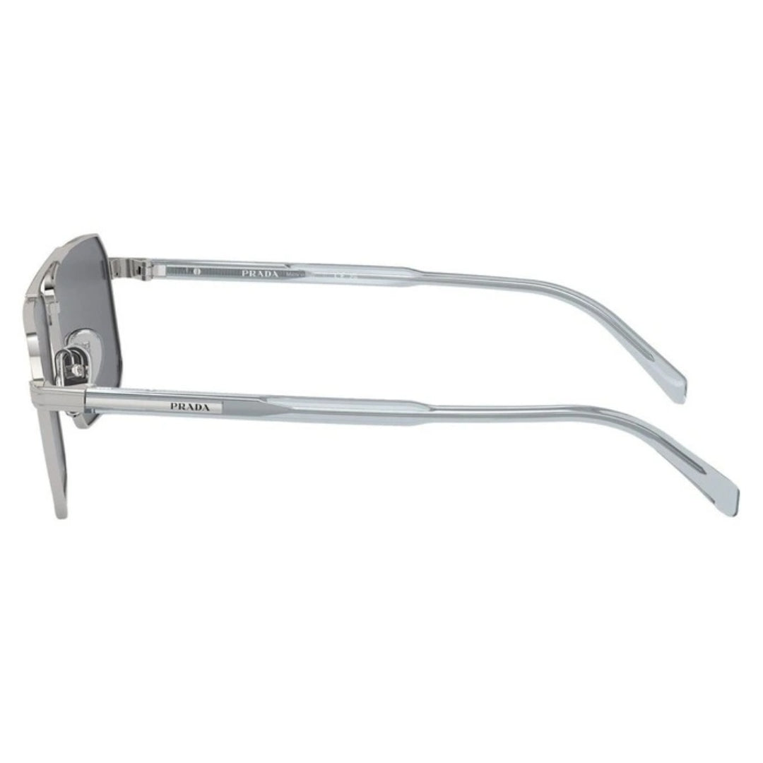 Prada PR A57S 1BC175 - Left Side Angle of Silver Frame 
