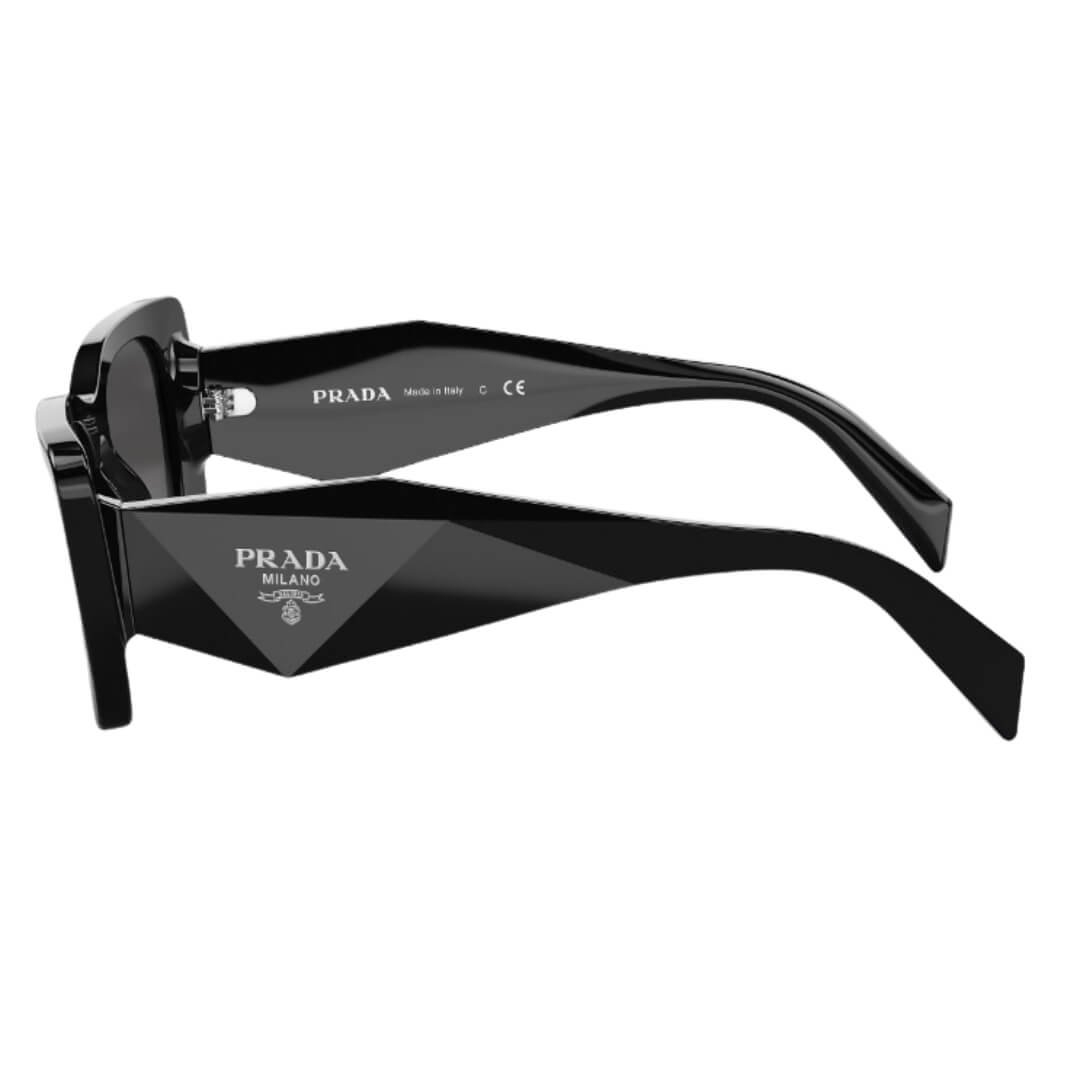 Prada PR 08YS 1AB5S0 Elegant Black Acetate Frame - Side View in Auckland NZ