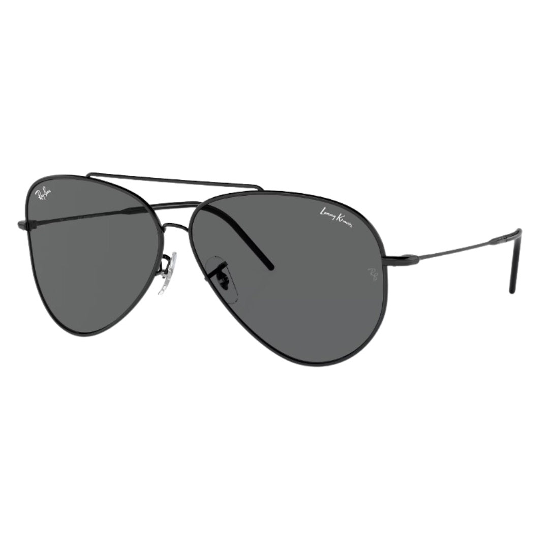 Ray-Ban Aviator Reverse RBR0101S 002/GR - Black Frame, Dark Grey Lens Front Left View
