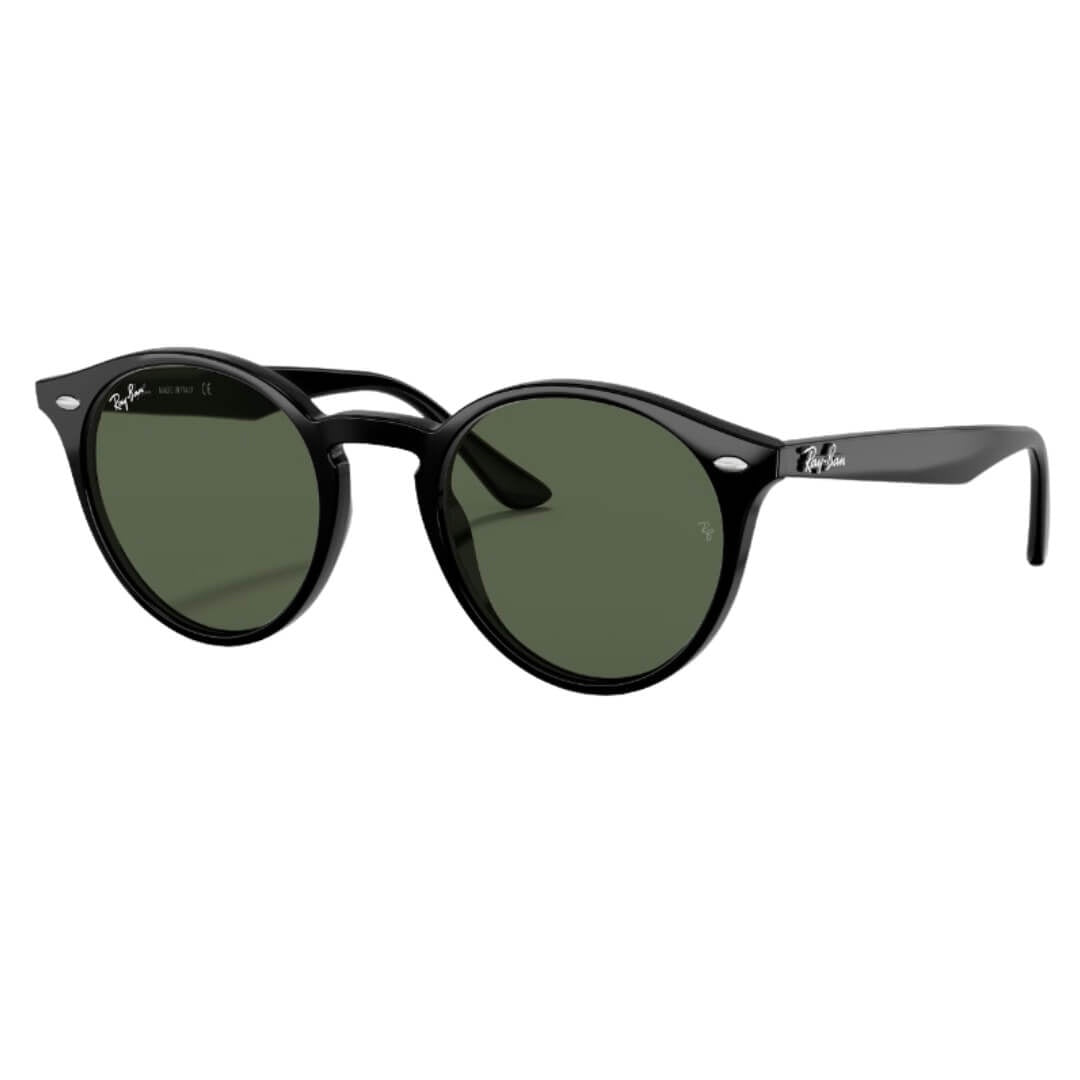 Ray-Ban RB2180 601/71 Black Frame and Dark Green Lens Front Left View
