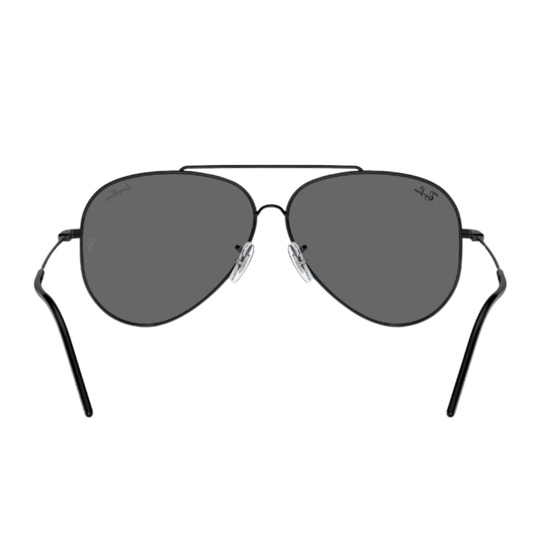 Ray-Ban Aviator Reverse RBR0101S 002/GR - Black Frame, Dark Grey Lens Back View
