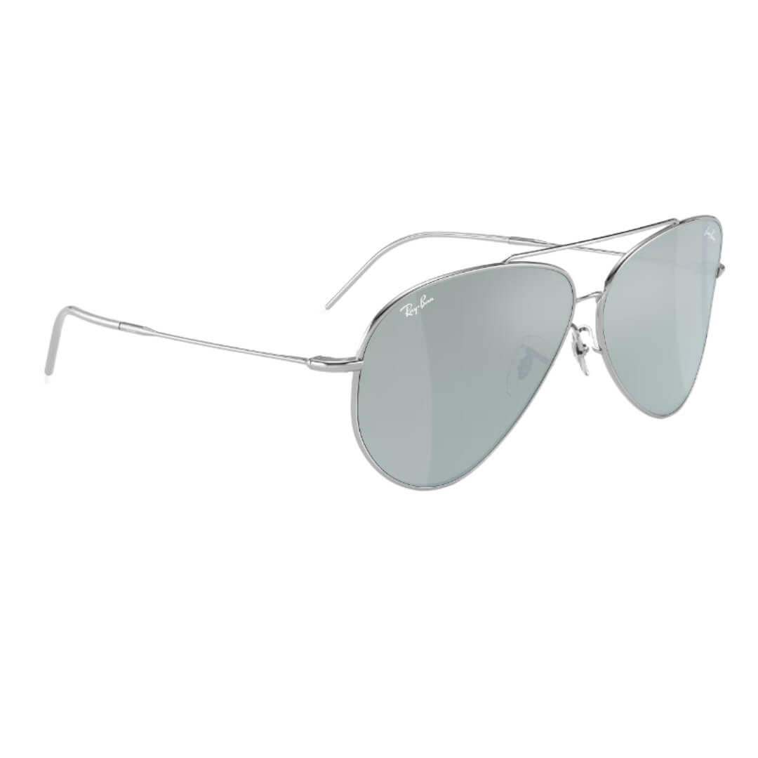 Ray-Ban Aviator Reverse RBR0101S 003/30 - Silver Frame, Silver Lens Front Right View
