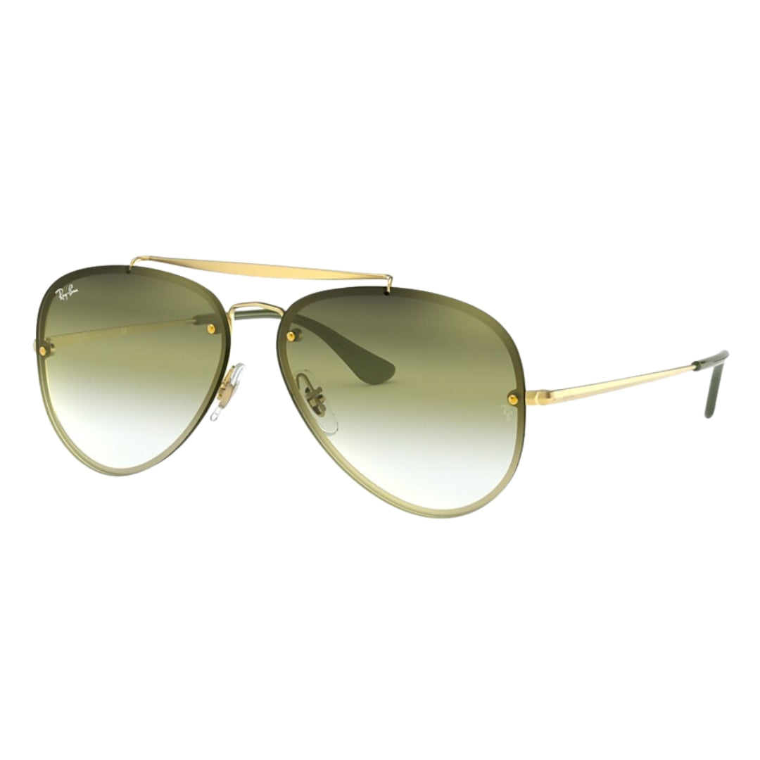 Ray-Ban Blaze Aviator RB3584N 91400R Gold - Green Lenses Front Left View