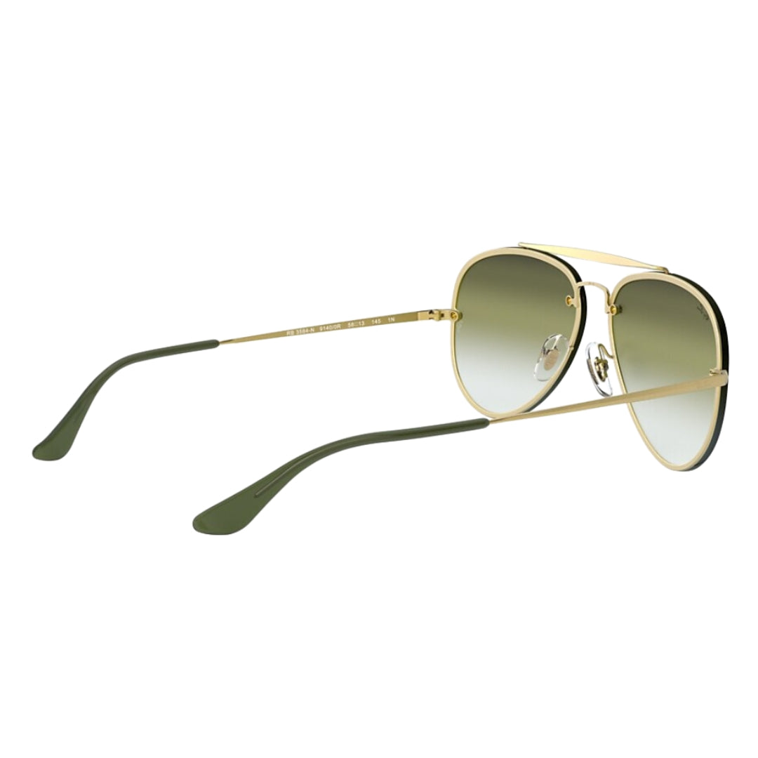 Ray-Ban Blaze Aviator RB3584N 91400R Gold - Green Right Angle View