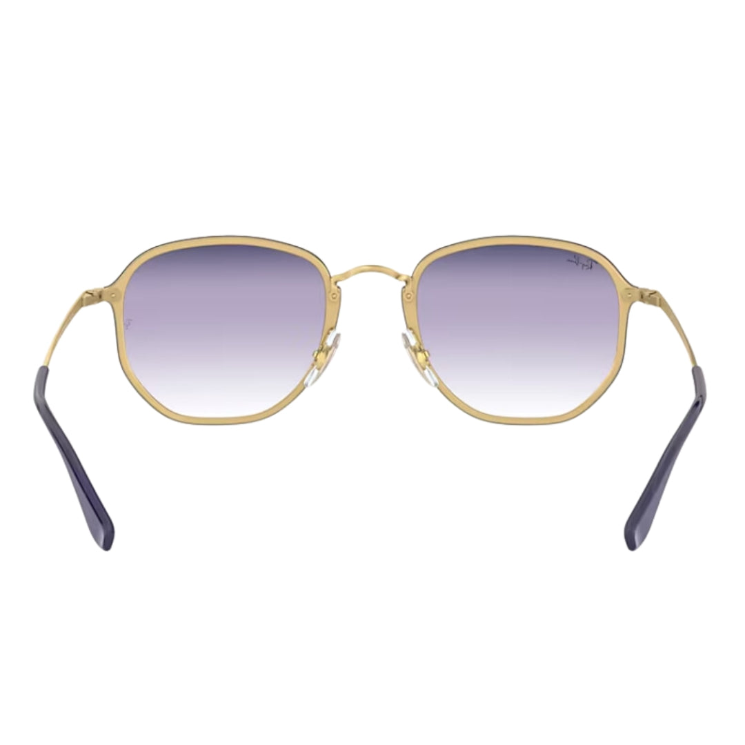 Ray-Ban Blaze Hexagonal RB3579N 91400U Gold - Violet/Blue Lenses Back Side View