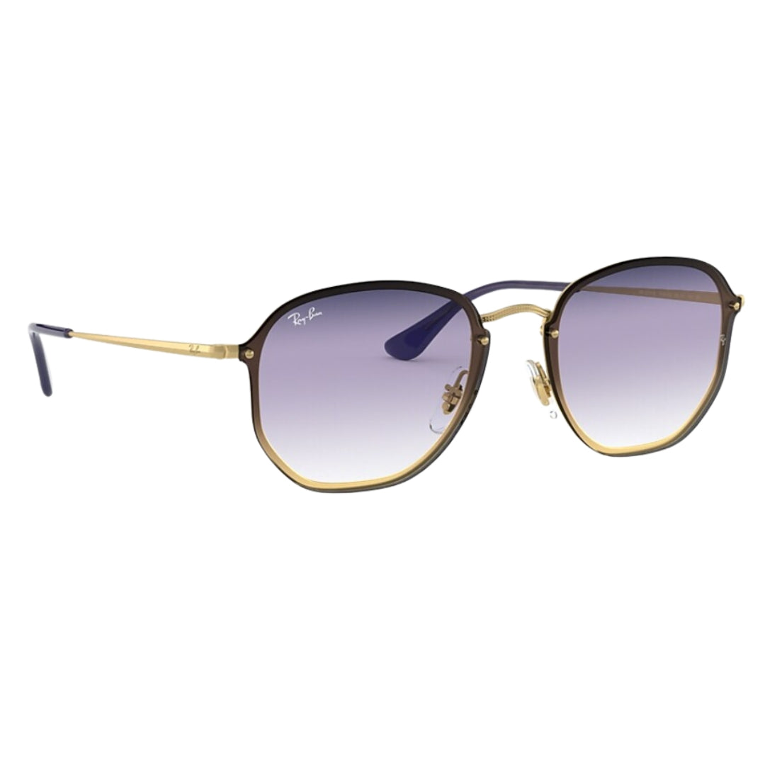 Ray-Ban Blaze Hexagonal RB3579N 91400U Gold - Violet/Blue Lenses Front Right View