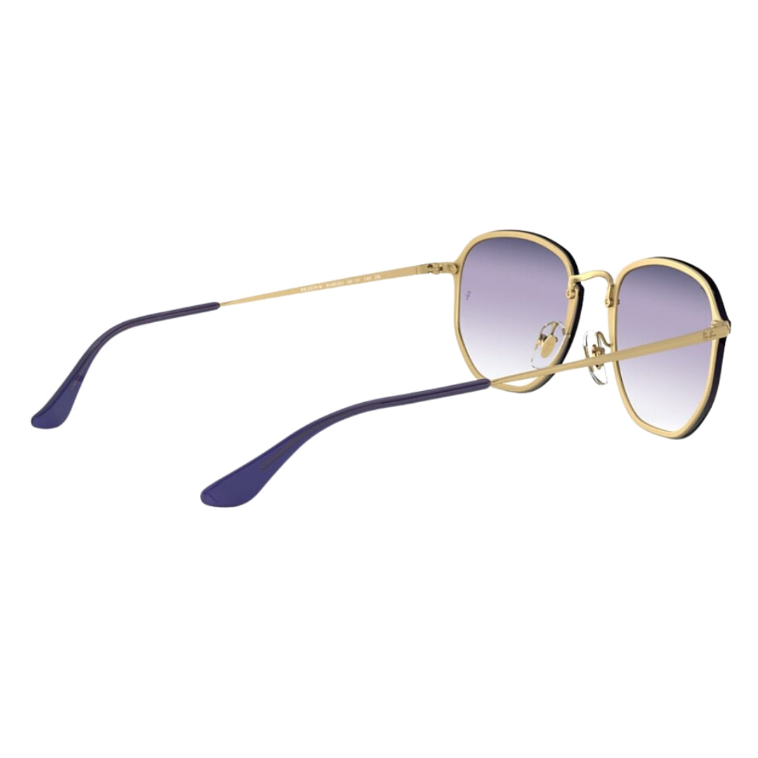 Ray-Ban Blaze Hexagonal RB3579N 91400U Gold - Violet/Blue Lenses Right Angle View