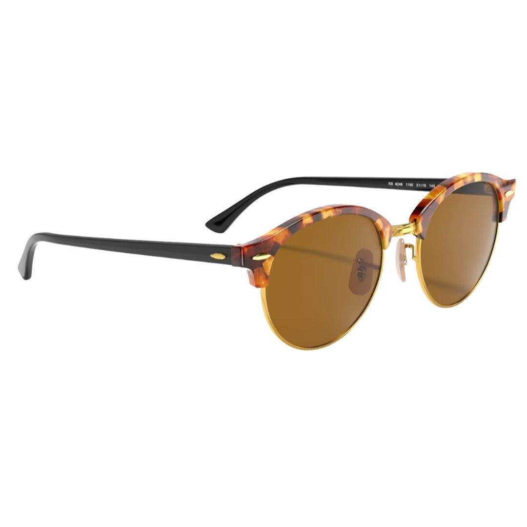 Ray-Ban Clubround Classic RB4246 1160 Tortoise - Brown Lenses Front Right View