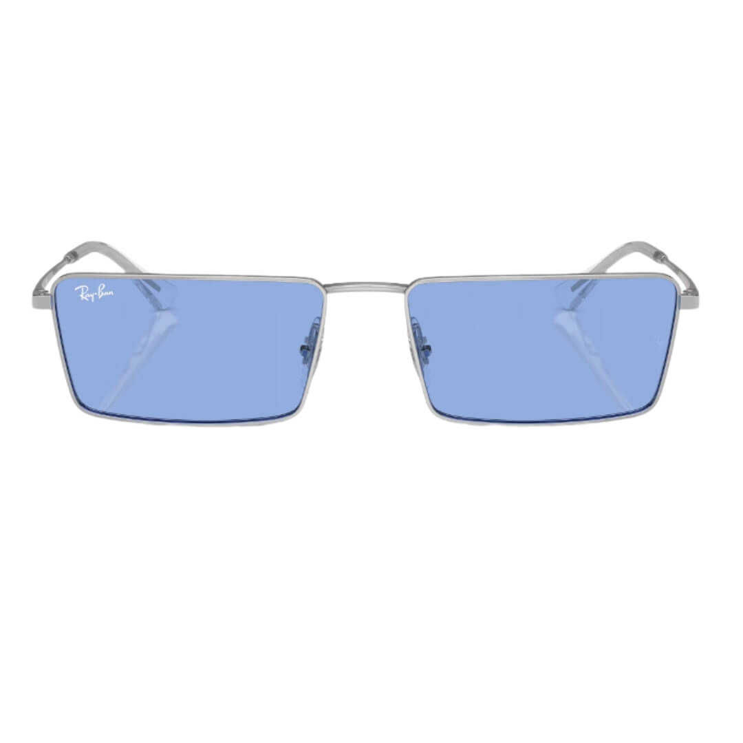 Ray-Ban Emy RB3741 003/80 - Silver Frame with Blue Lens Front View
