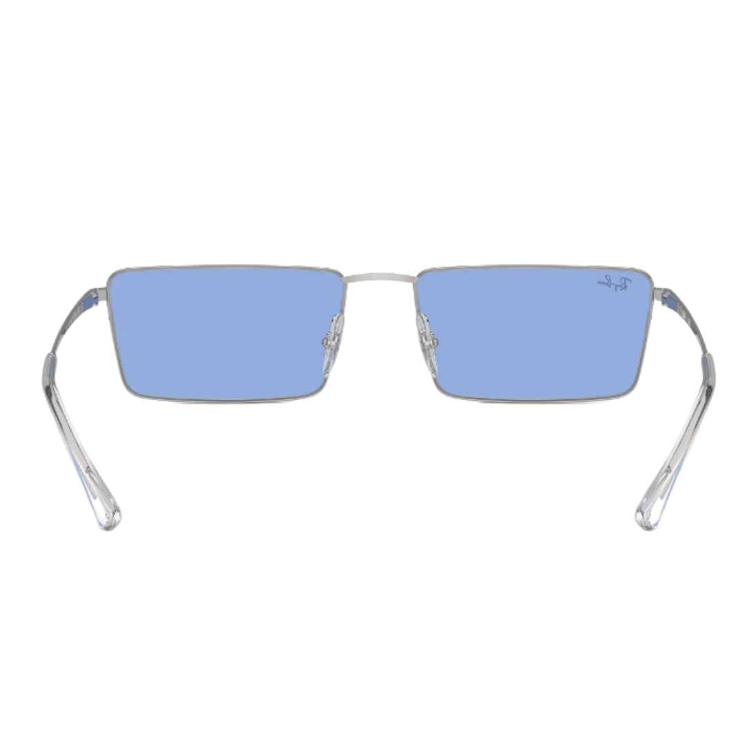 Ray-Ban Emy RB3741 003/80 59 - Silver Frame with Blue Lens Back Side View
