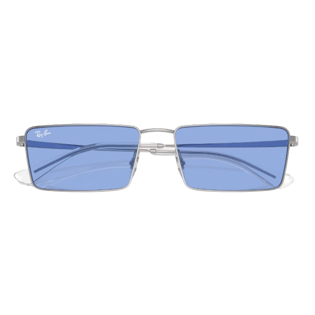 Ray-Ban Emy RB3741 003/80 59 - Silver Frame with Blue Lens Folded View
