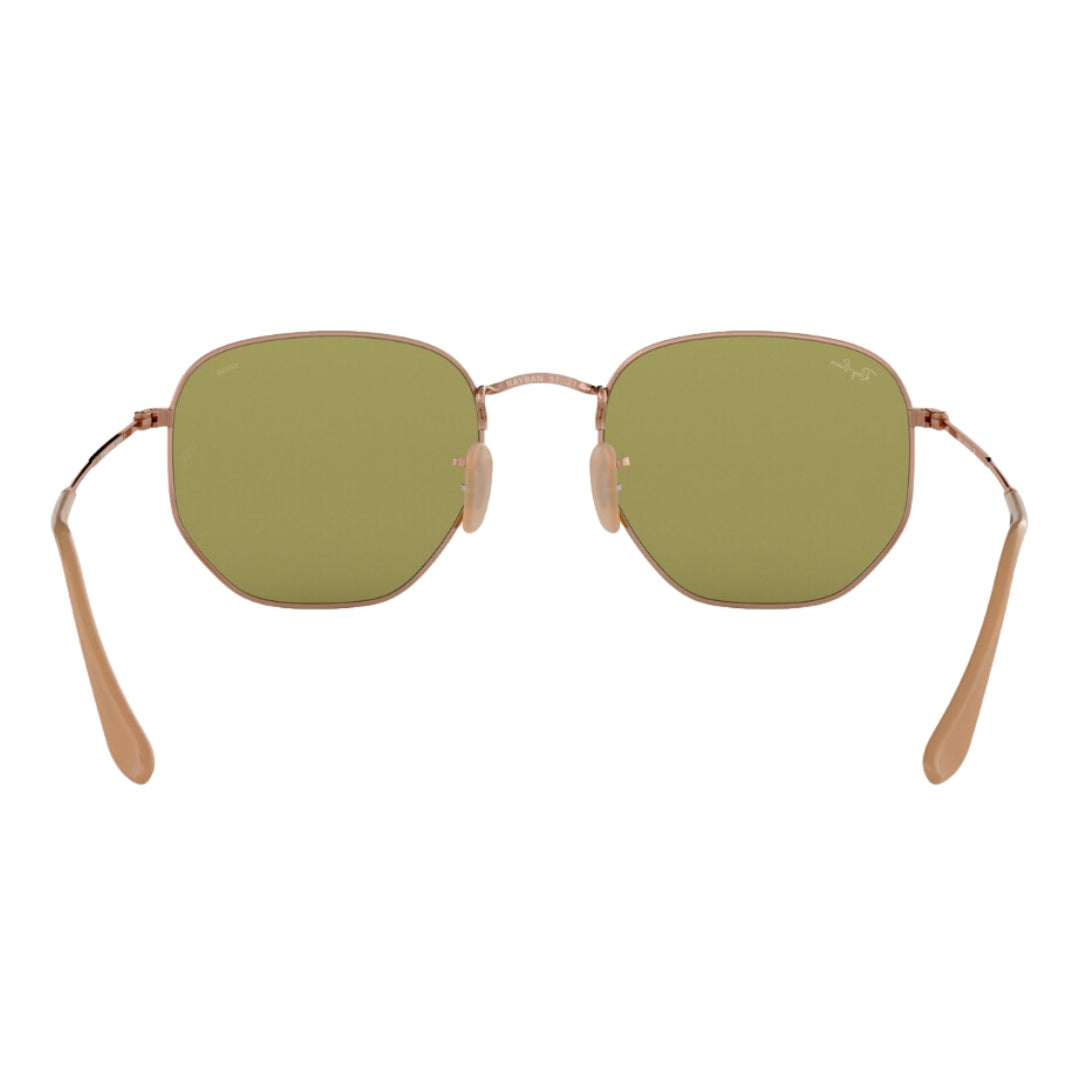 Ray-Ban Hexagonal Evolve RB3548N 91314C Copper - Green Lenses Back Side View