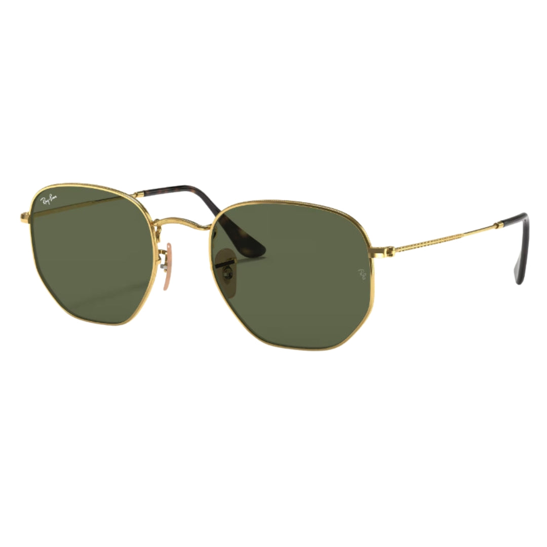 Ray-Ban Hexagonal Flat Lenses RB3548N 001 Gold front Left Side View