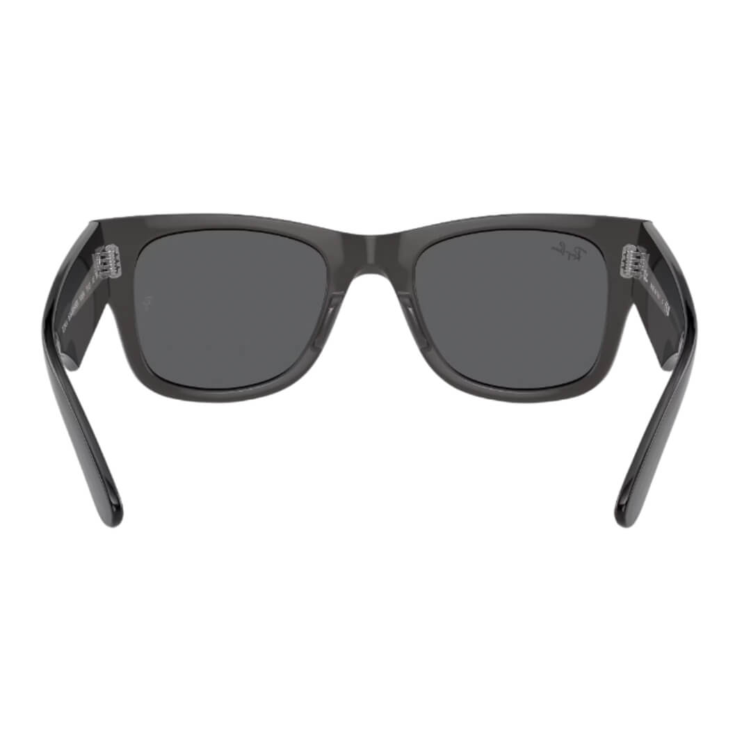 Ray-Ban Mega Wayfarer RB0840S 1406B1 - Transparent Black with Grey Lens Back View
