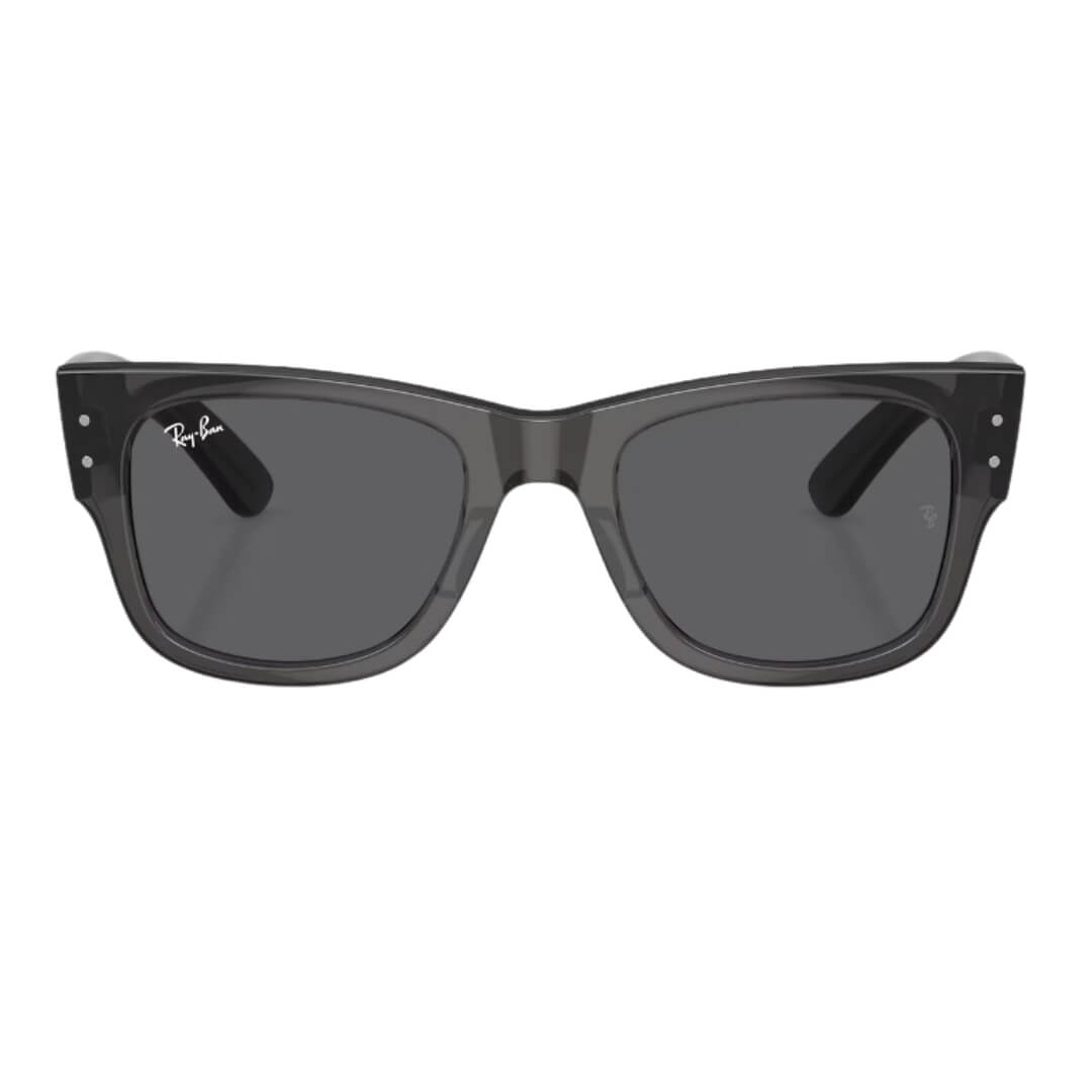 Ray-Ban Mega Wayfarer RB0840S 1406B1 - Transparent Black with Grey Lens Front View
