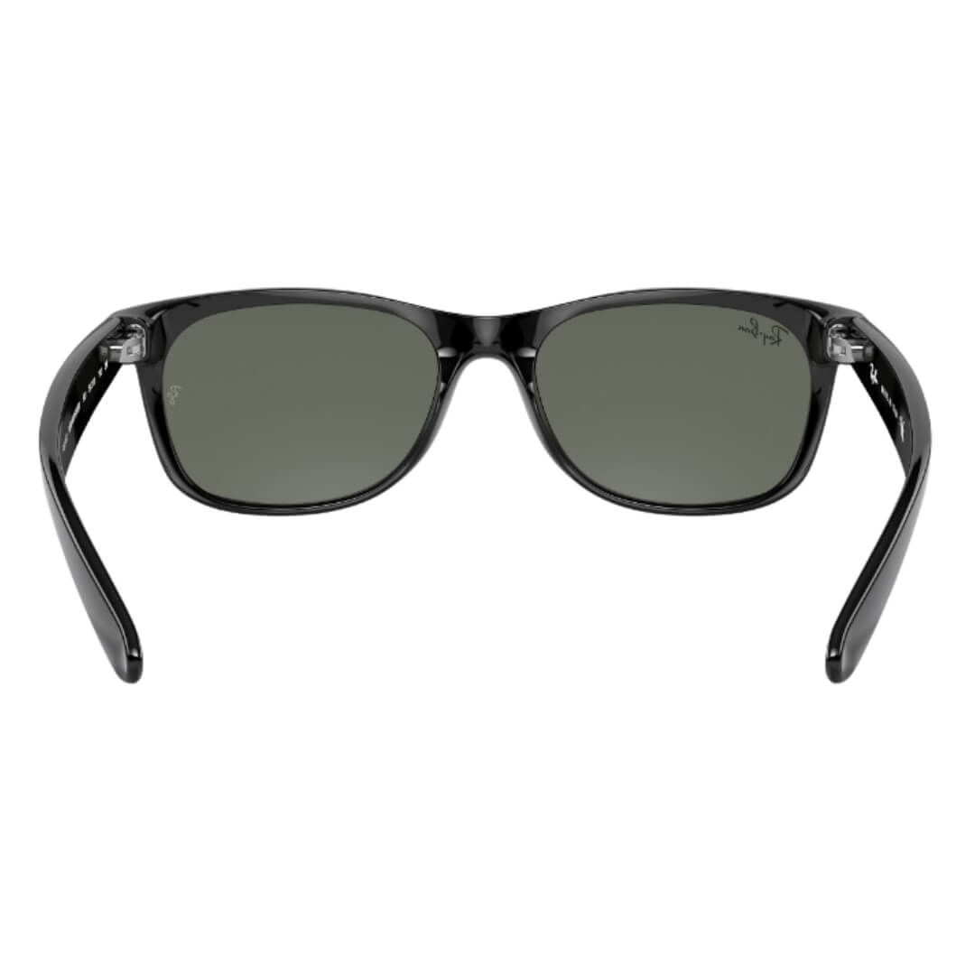 Ray-Ban New Wayfarer RB2132 901 - Black Frame with Green Lens Back Side View