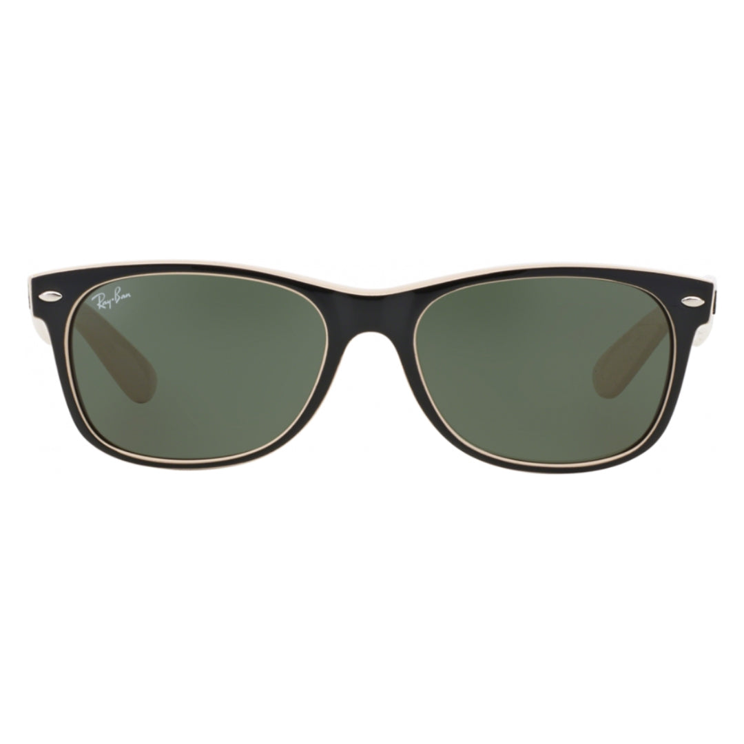 Ray-Ban RB2132 875 New Wayfarer Green Gradient Lens 55mm Men's Sunglasses Close Up View