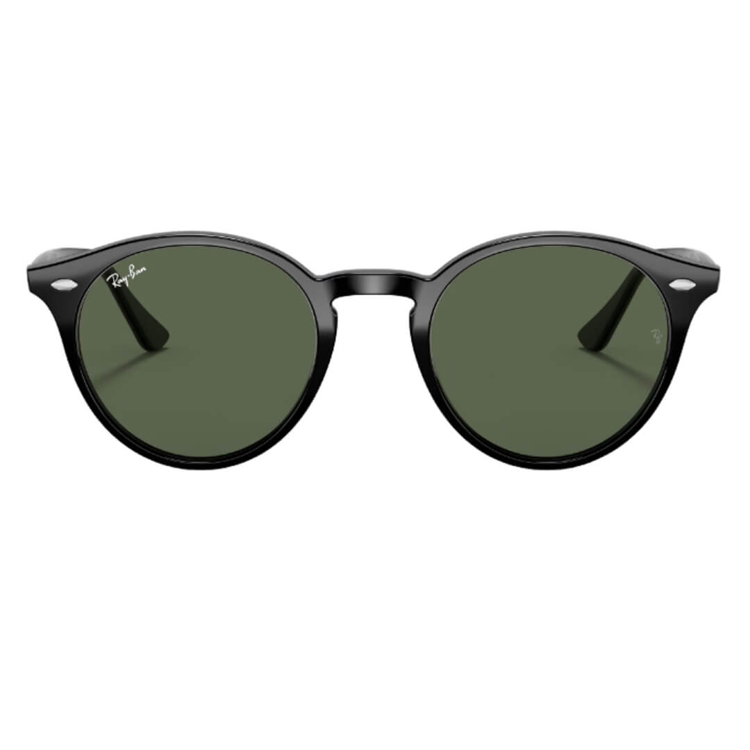 Ray-Ban RB2180 601/71 Black Frame and Dark Green Lens Close Up Front View