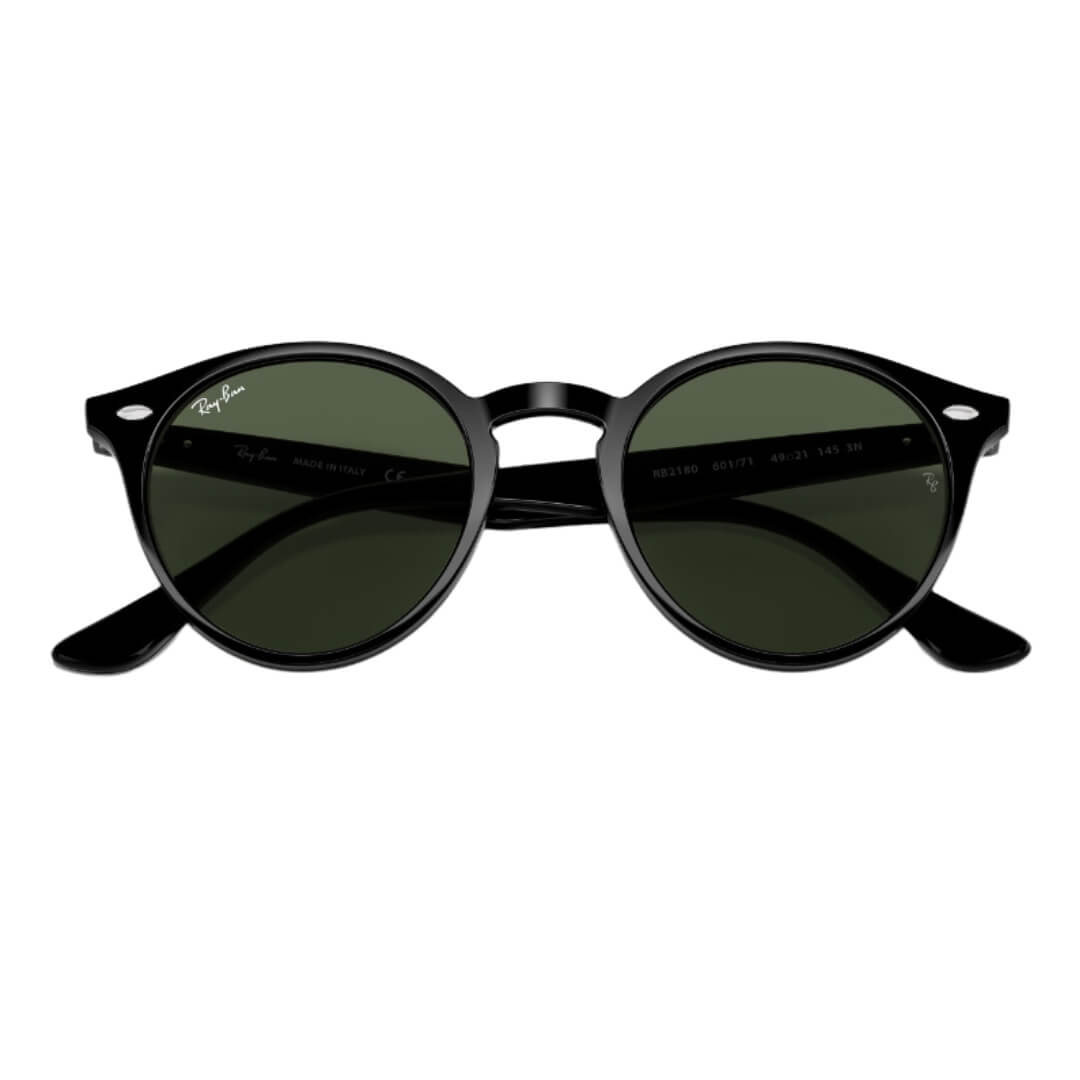 Ray-Ban RB2180 601/71 Black Frame and Dark Green Lens Folded View