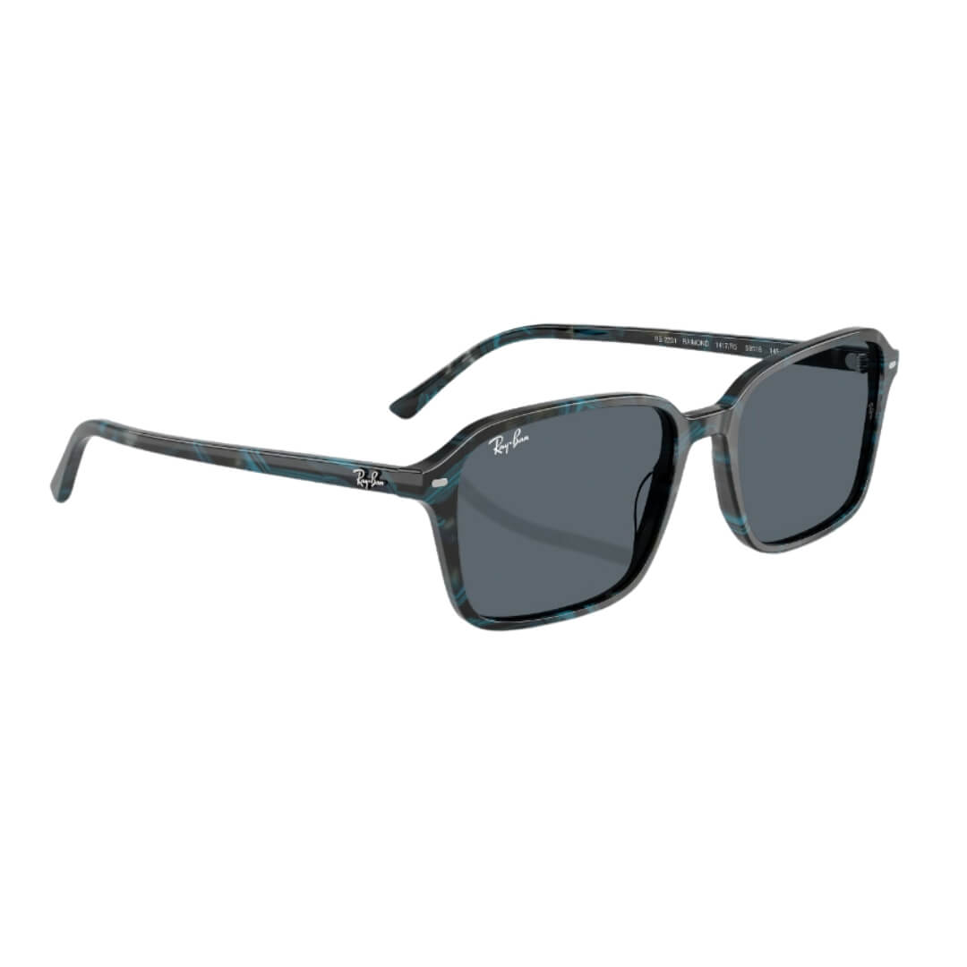 Ray-Ban Raimond RB2231 1417R5 - Transparent Fantasy Blue/Grey Frame, Blue Lens Front Right View
