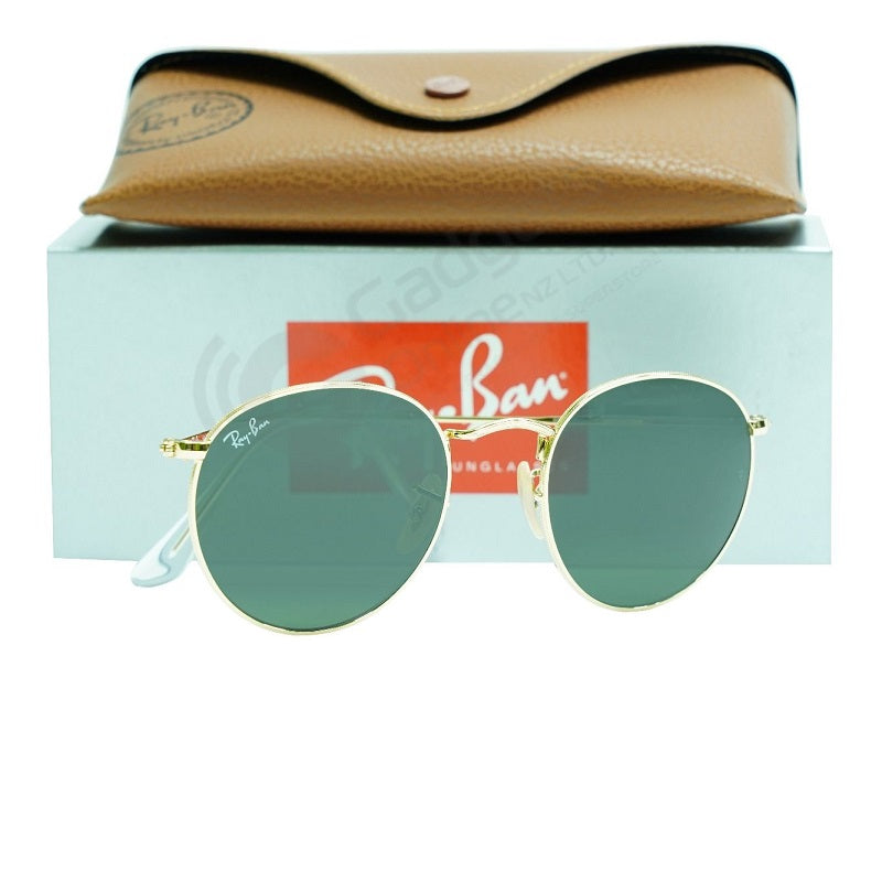 Ray ban round metal sales gold green