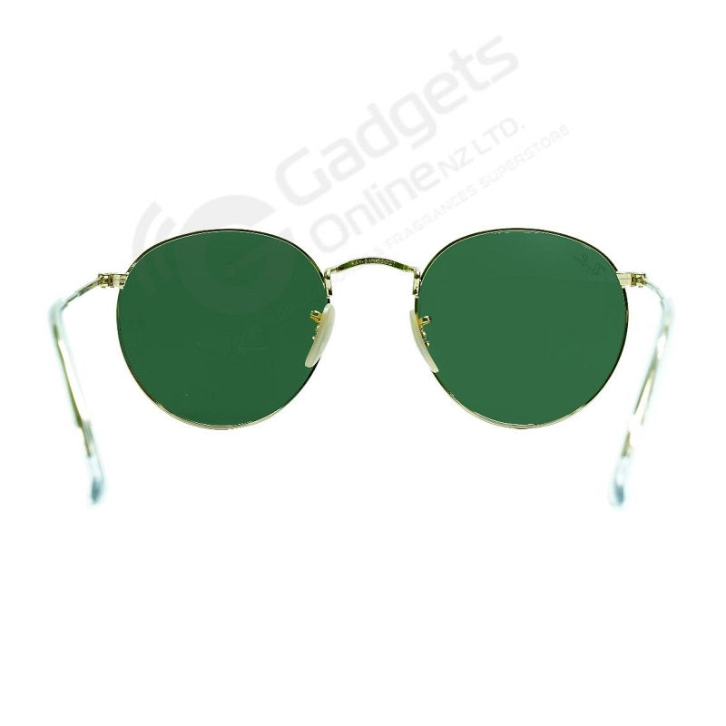 Ray Ban Round Metal RB3447 001 Gold Green Lenses For Men