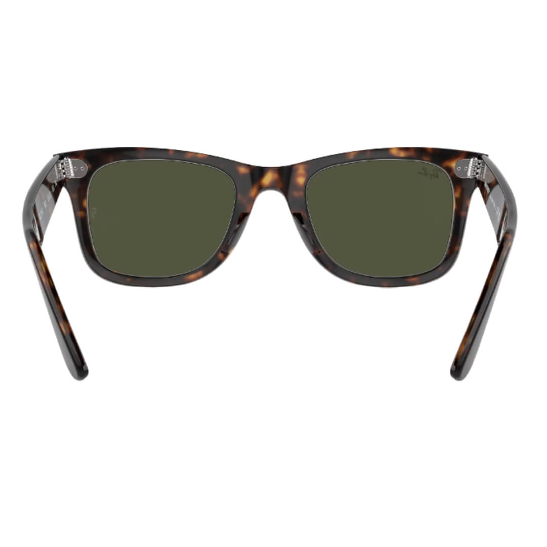 Ray-Ban Wayfarer RB2140 902 - Tortoise Frame with Green Lens Back View
