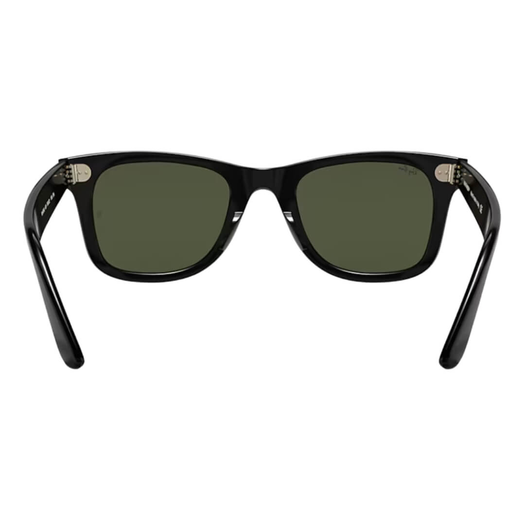 Ray-Ban Wayfarer RB4340 601 - Black Frame with Green Lens Back Side View