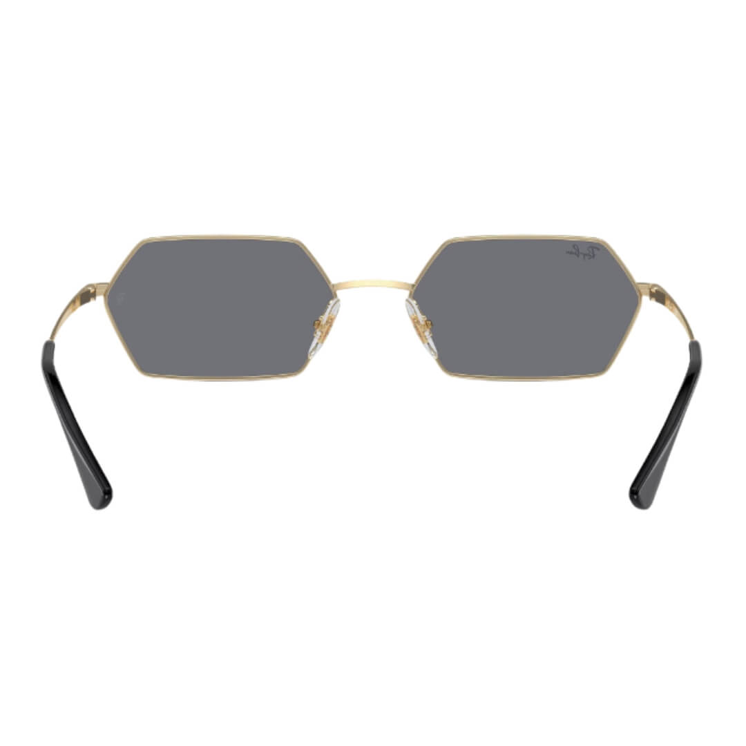 Ray-Ban Yevi RB3728 92136V 55 Light Gold Frame, Dark Grey Lens Back Side View
