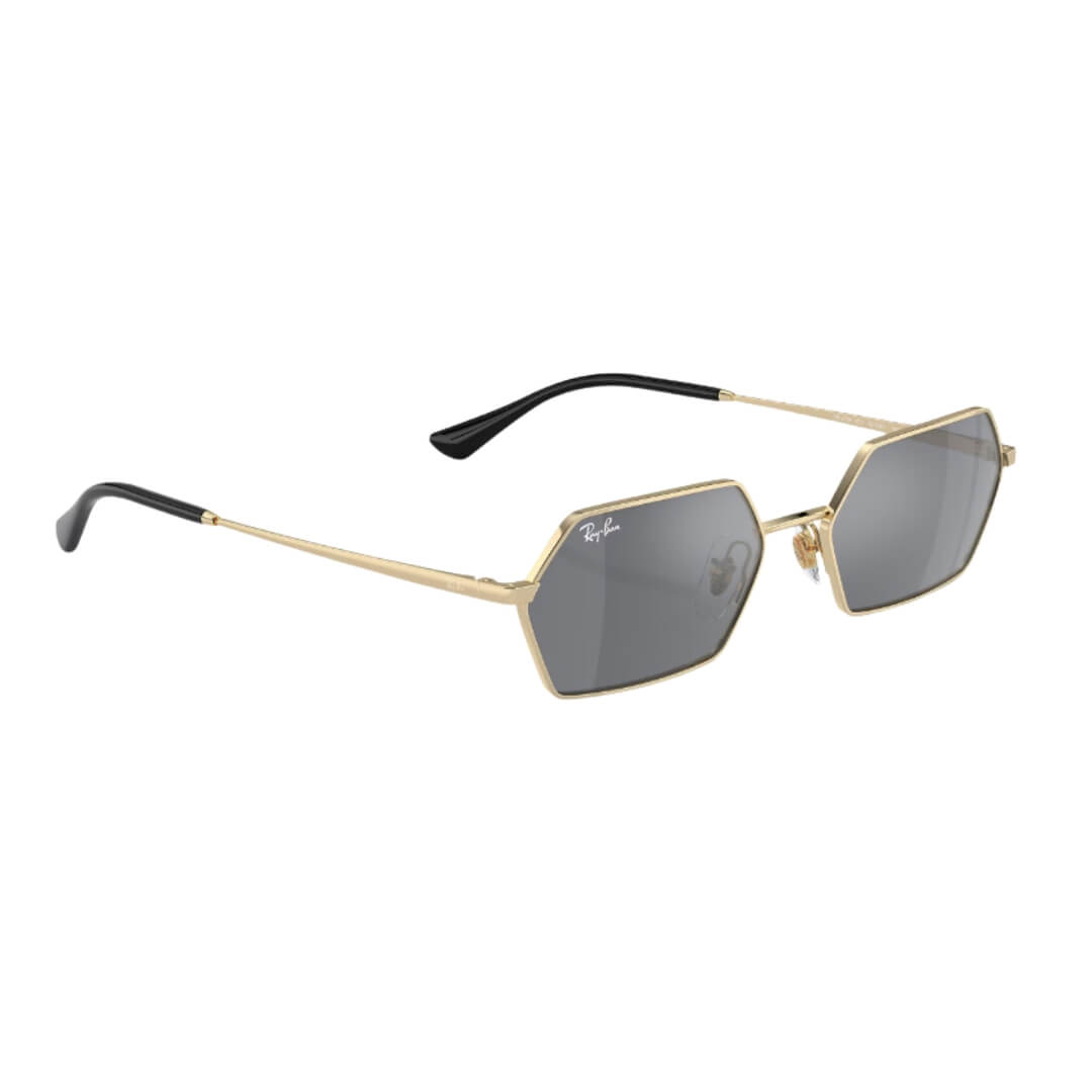 Ray-Ban Yevi RB3728 92136V 55 Light Gold Frame, Dark Grey Lens Front Right View
