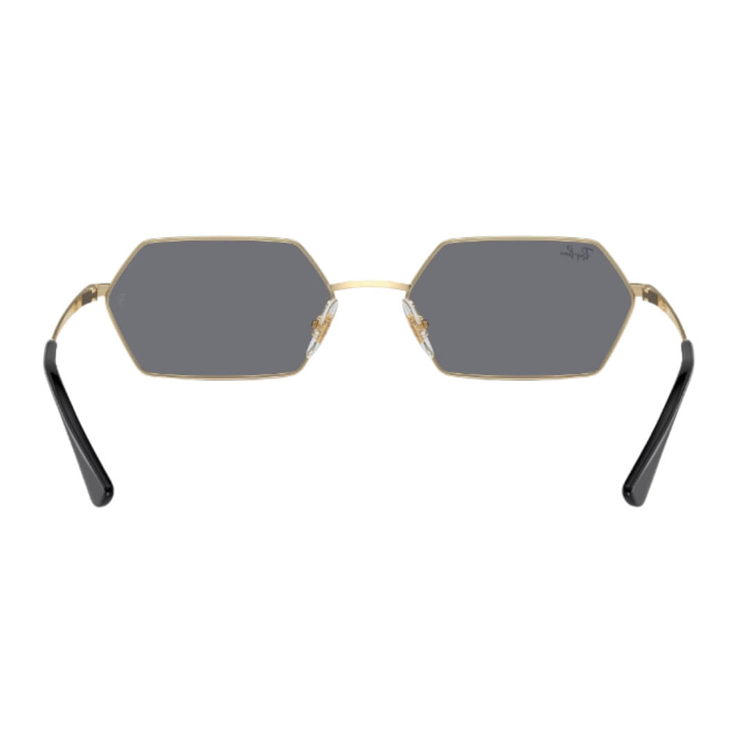 Ray-Ban Yevi RB3728 92136V 58 Light Gold Frame, Dark Grey Lens Back Side View
