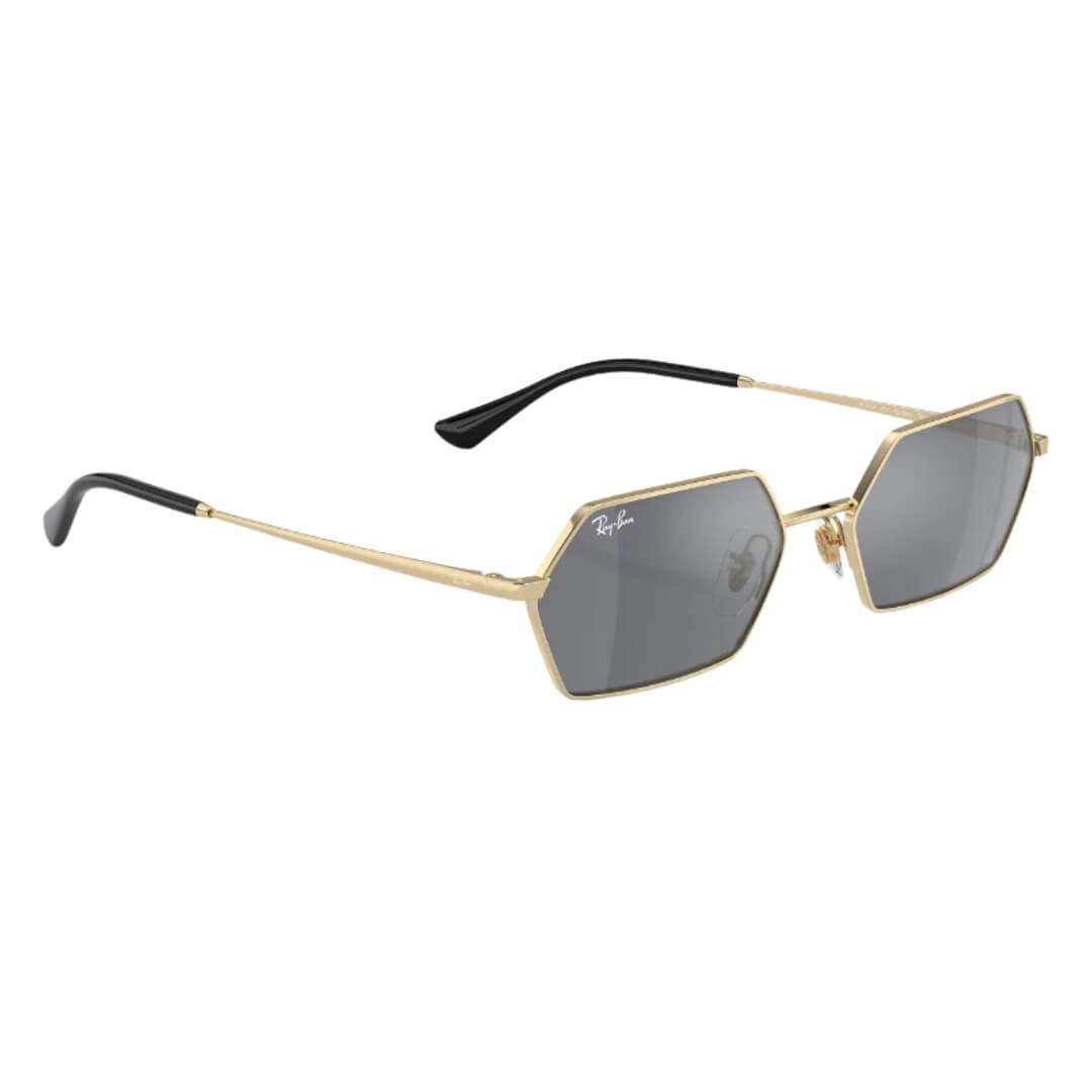 Ray-Ban Yevi RB3728 92136V 58 Light Gold Frame, Dark Grey Lens Front Right View
