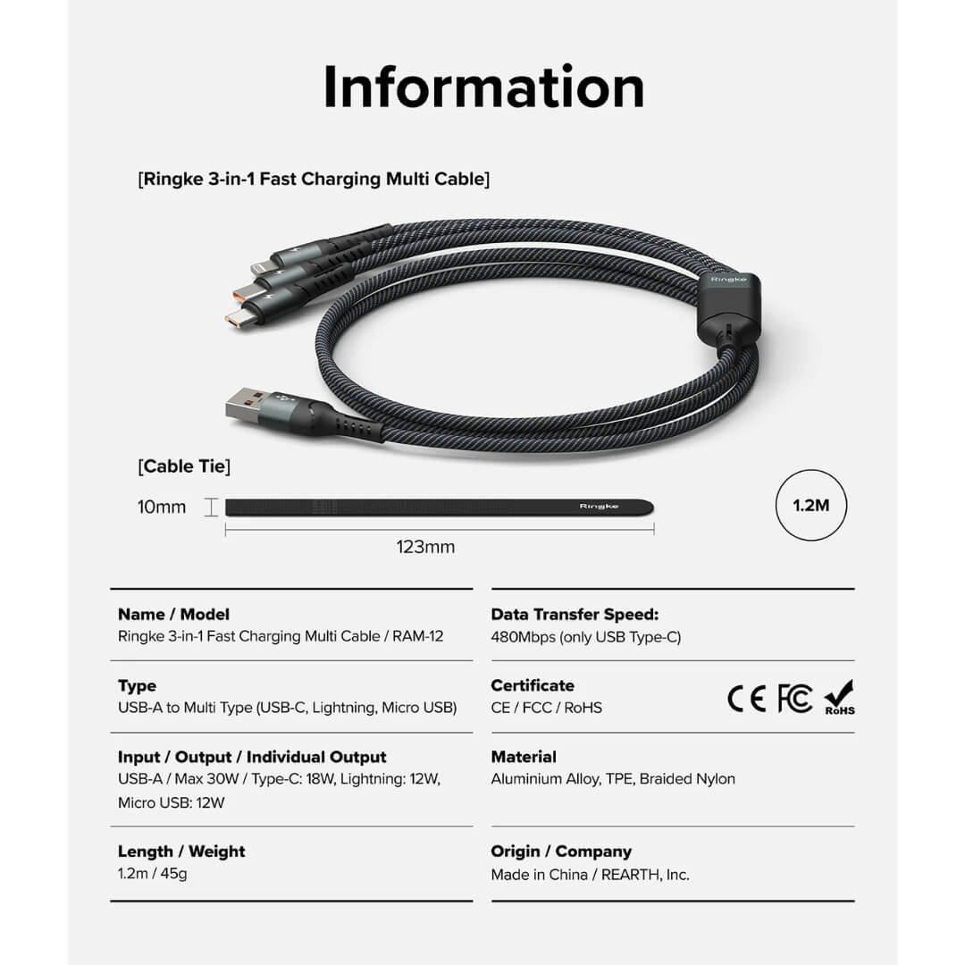 Ringke 3-in-1 Fast Charging Multi Cable