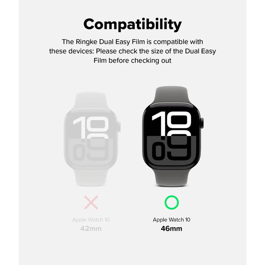 Ringke Dual Easy Film is compatible with Apple watch 10 46mm