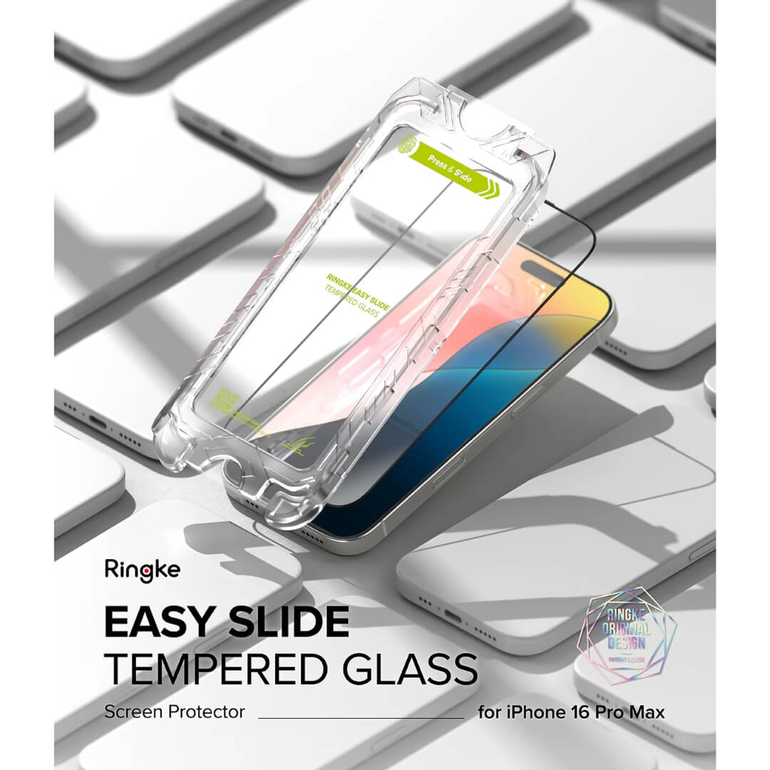 Ringke Easy Slide Tempered Glass Screen Protector for iPhone 16 Pro Max