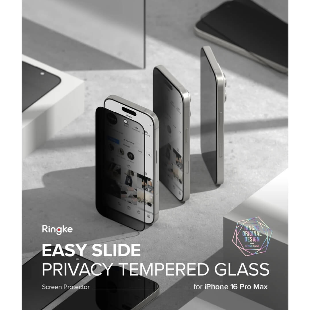 Ringke Easy Slide Privacy Tempered Glass Screen Protector for iPhone 16 Pro Max