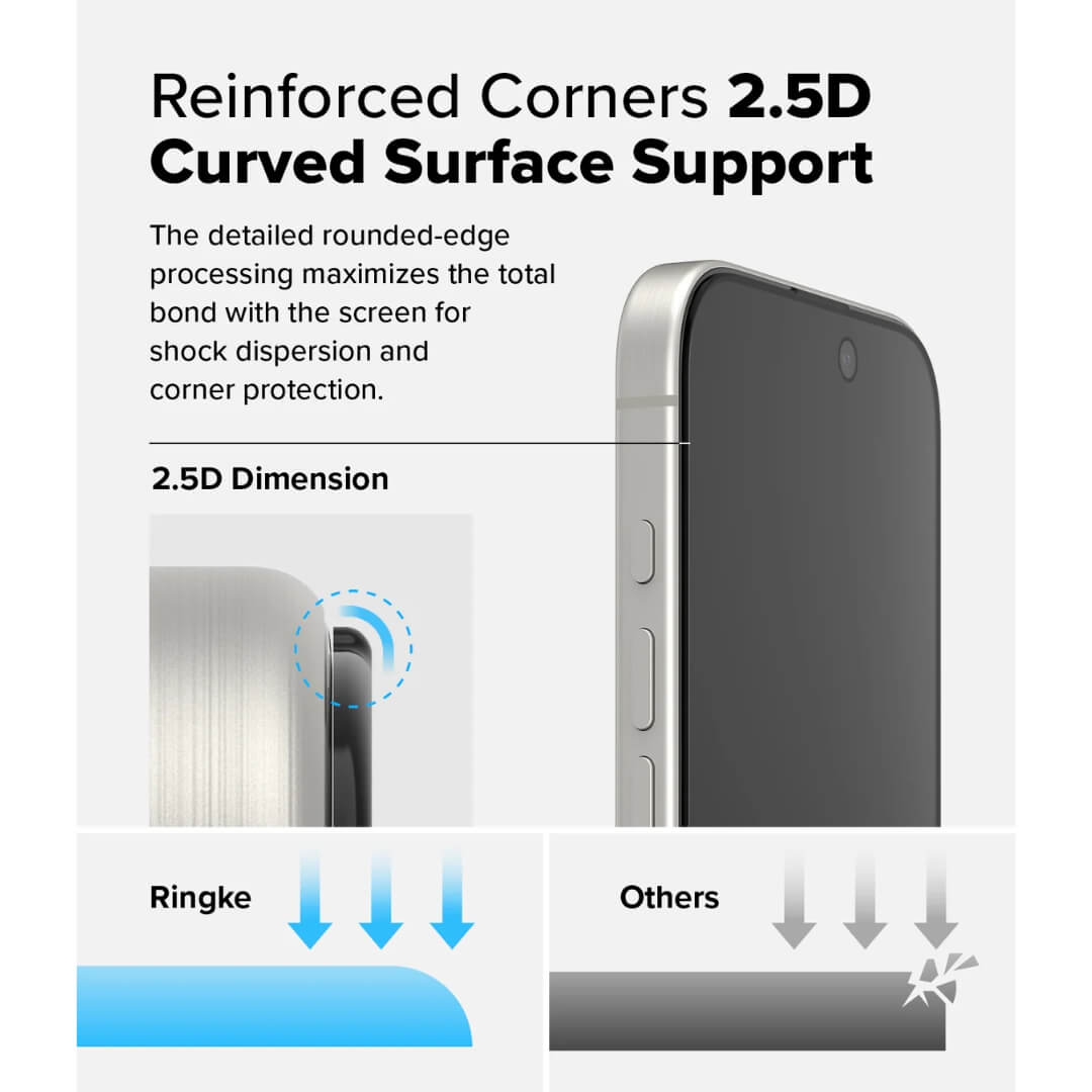 Rounded Edge Design Maximizes Adhesion and Enhances Screen Protection at Corners
