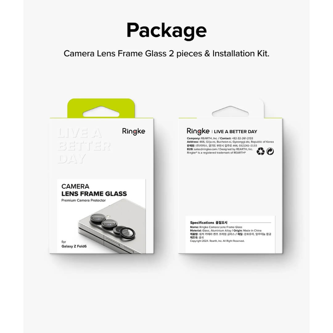 Samsung Galaxy Z Fold 6 Camera Lens Frame Glass 2 pack