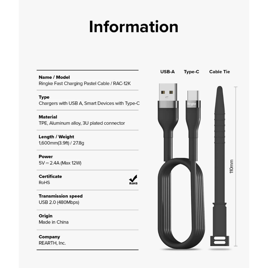 Specificatio for Ringke cable