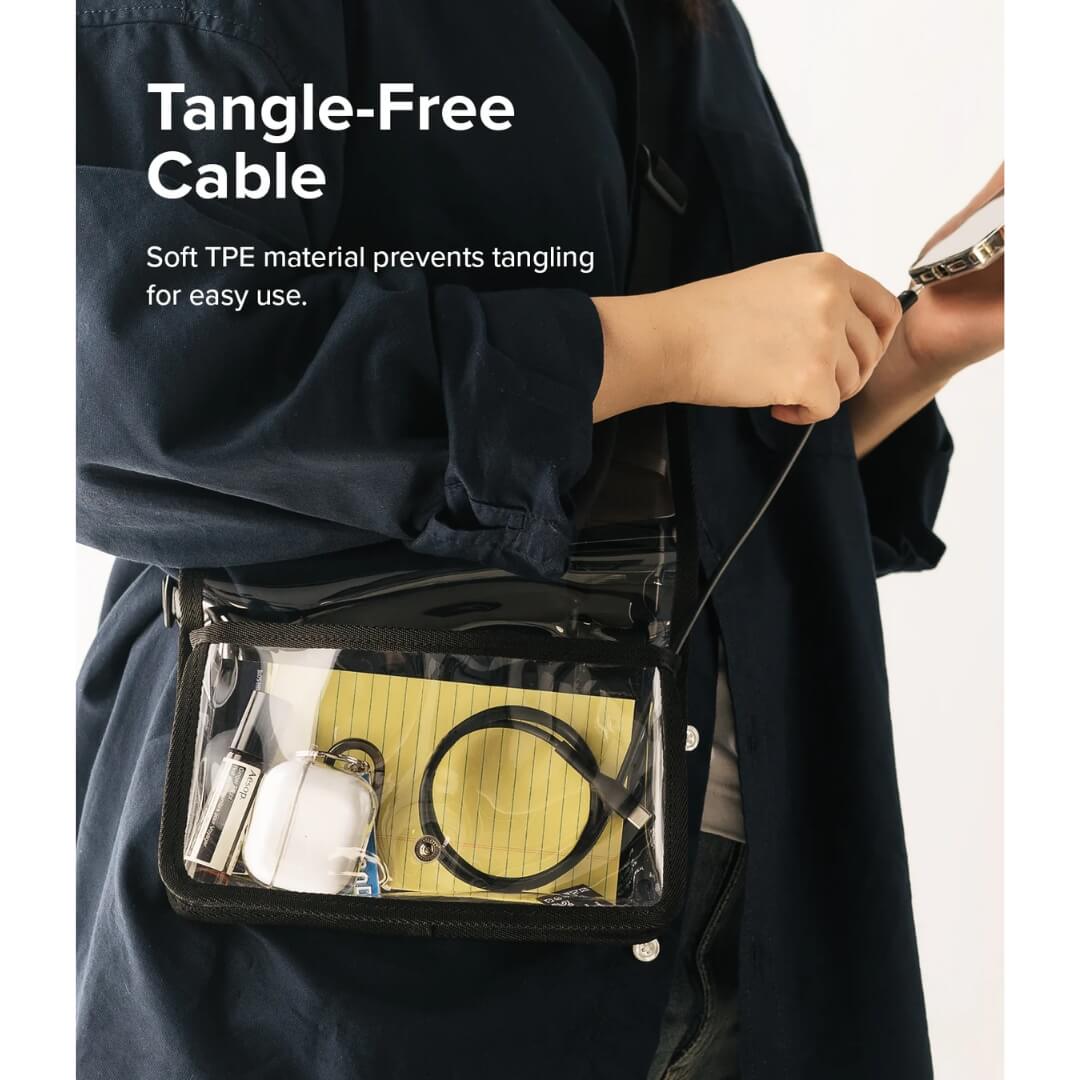 Tangle Free Cable with soft TPE material easy to use