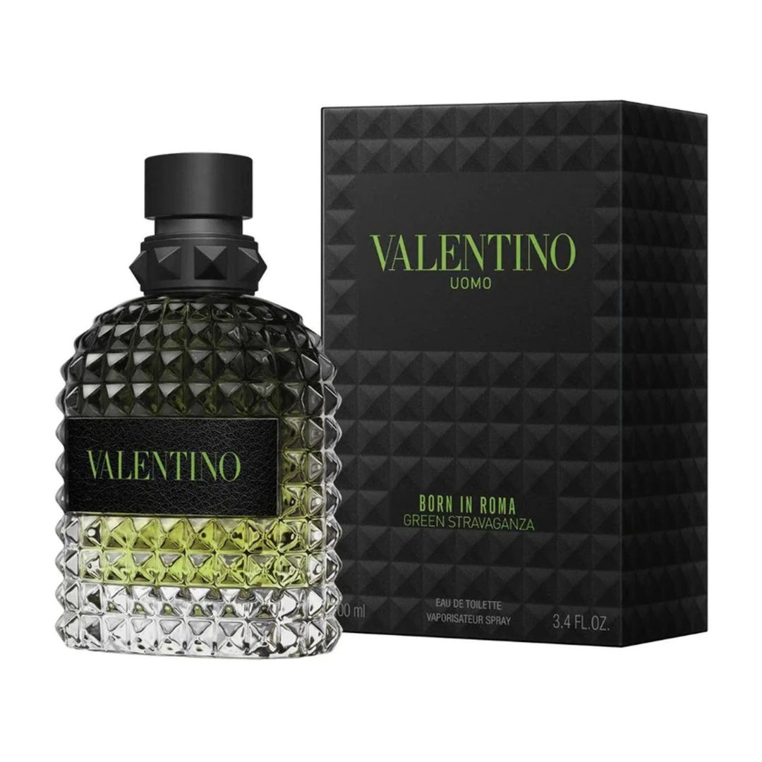 Valentino Born in Roma Green Stravaganza EDT 100ml – Vibrant men’s fragrance with bergamot, coffee, and vetiver. Available at Gadgets Online NZ.