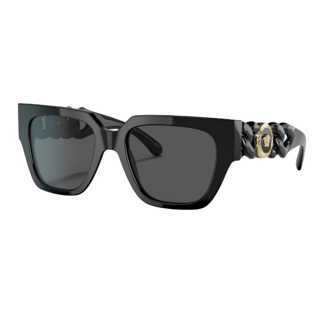 Versace VE4409 GB1/87 Sunglasses Black Frame, Dark Grey Lens Front Left View