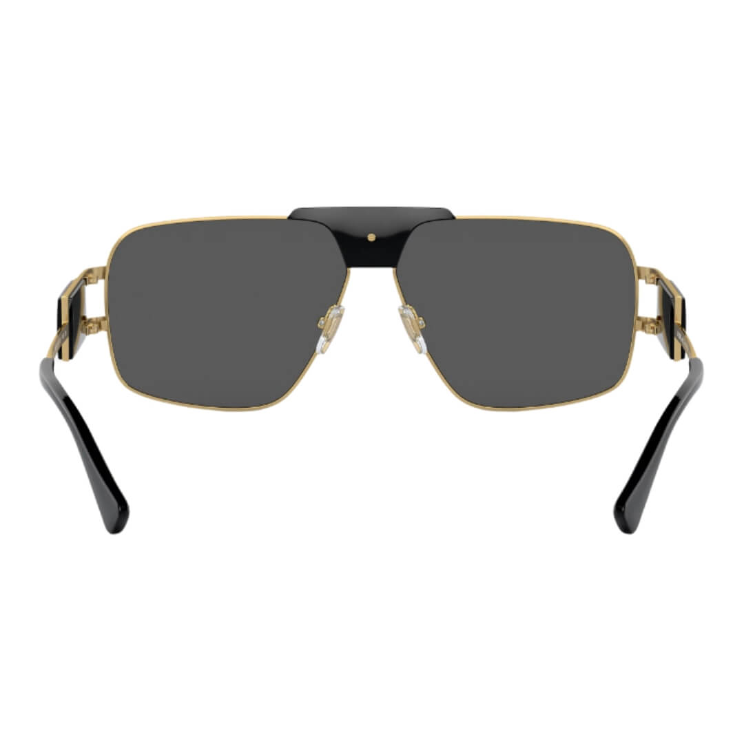 Versace VE2251 100287 Sunglasses Gold Frame with Dark Grey Lens Back Side View