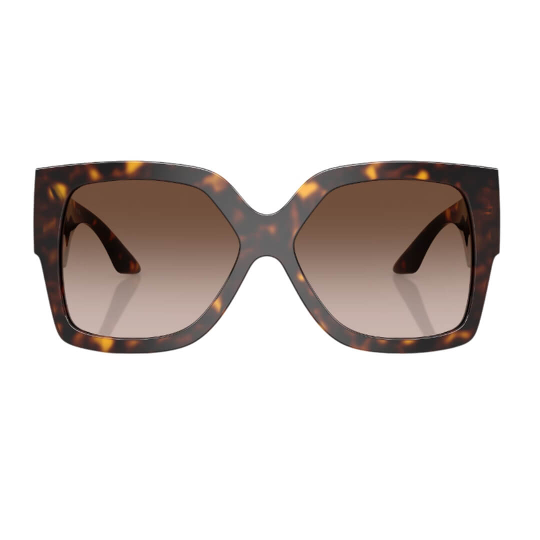 Versace VE4402 108/13 Sunglasses Havana Frame, Brown Gradient Close Up Front View