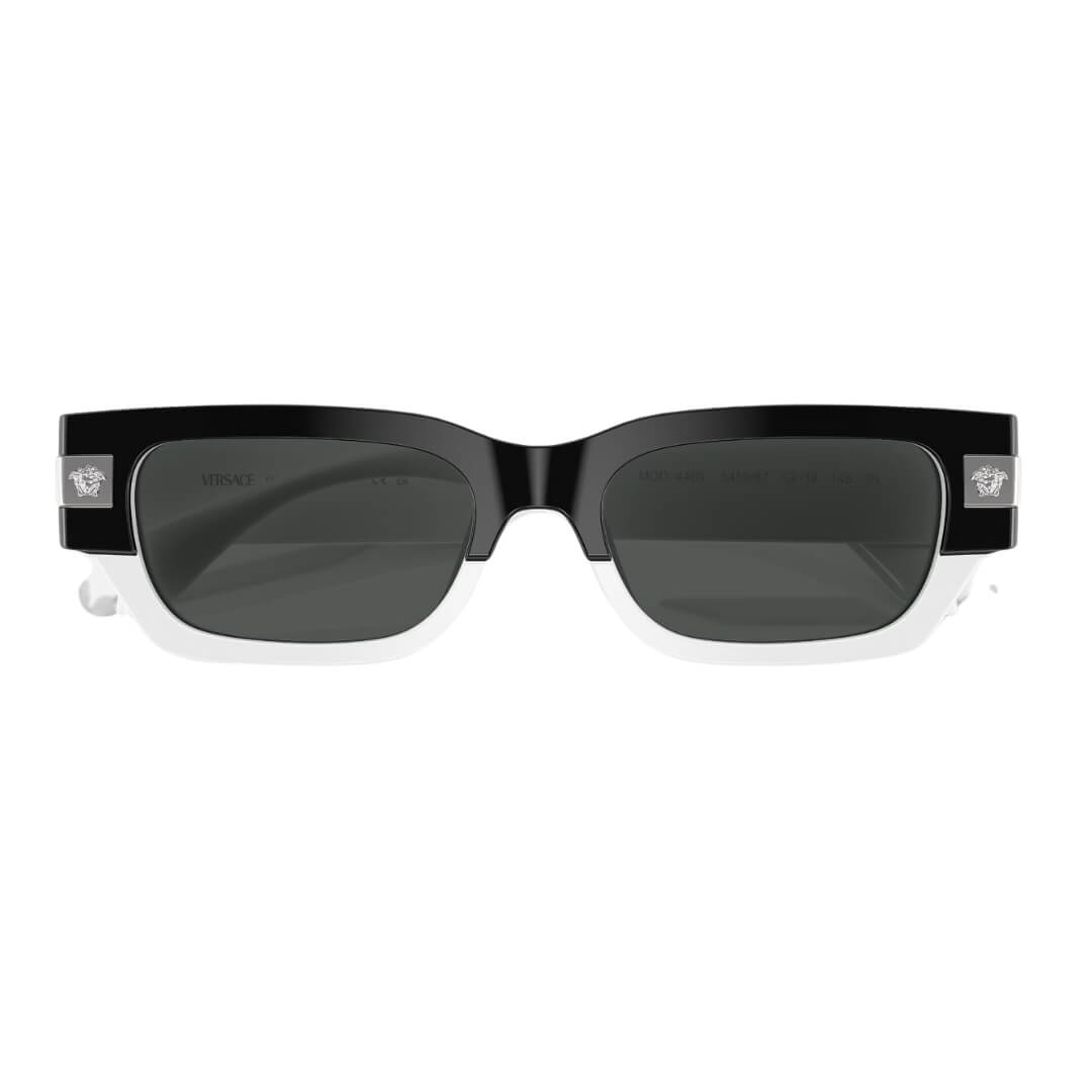 Versace VE4465 545987 - Black/White Frame, Dark Grey Lens Folded View