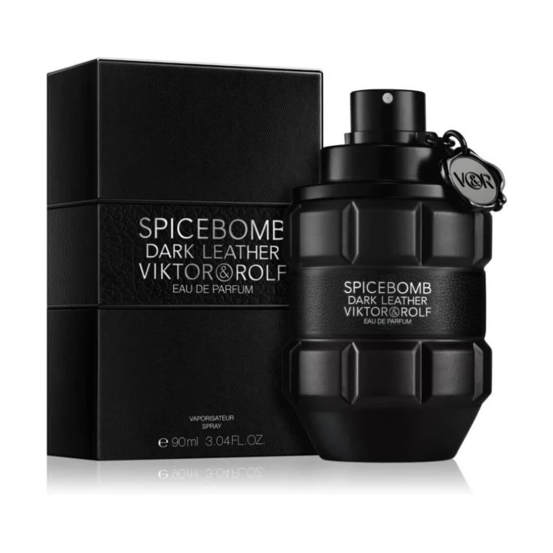 Viktor & Rolf Spicebomb Dark Leather EDP 90ml – leather fragrance for men featuring black leather, tobacco, and warm spices.