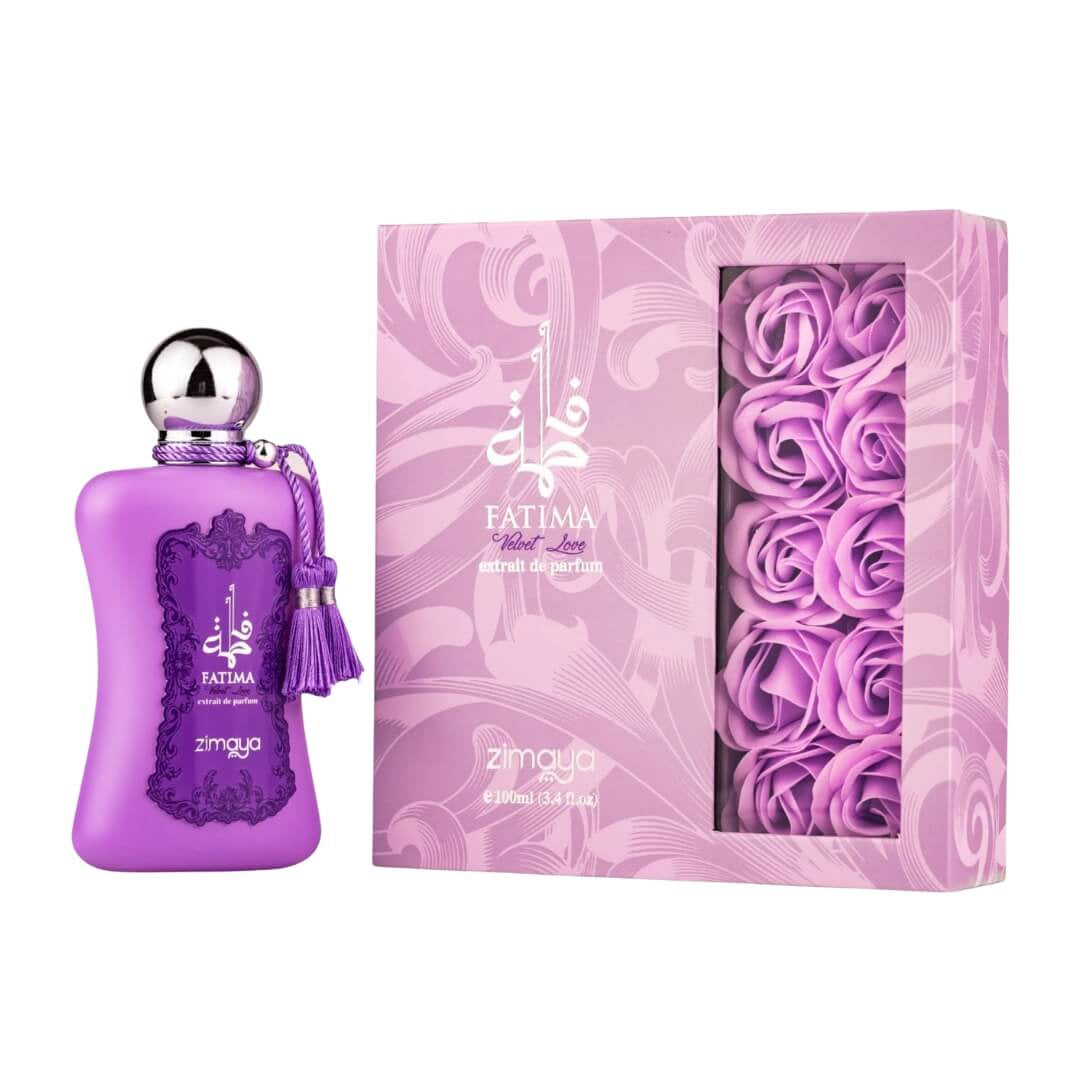 Zimaya Fatima Velvet Love EDP 100ml – Floral-gourmand women’s fragrance with passionfruit, jasmine, caramel, and sandalwood. Available at Gadgets Online NZ.