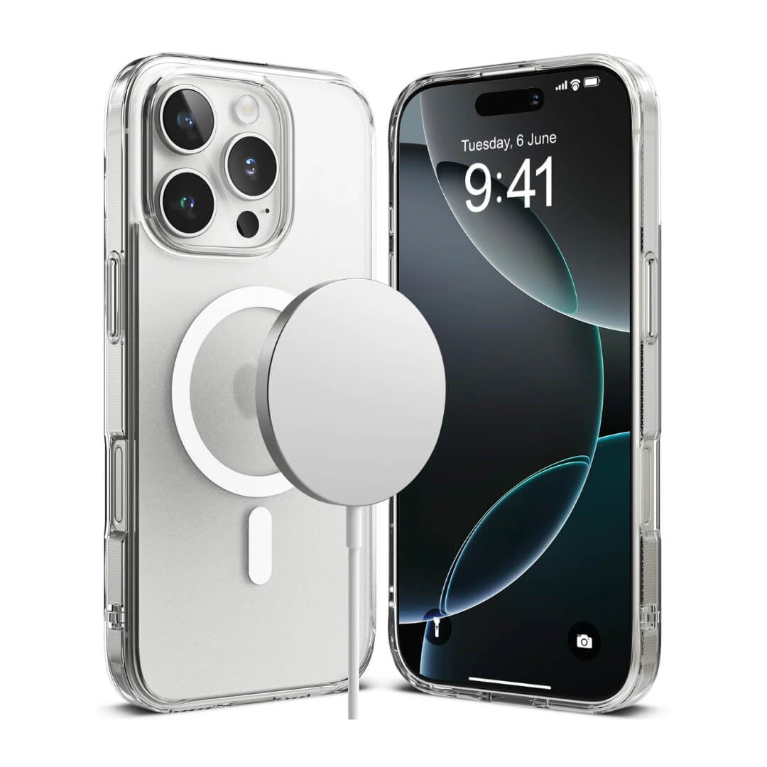 Enhance your iPhone 16 Pro Max with this matte clear MagSafe case, offering sleek protection without compromising style.