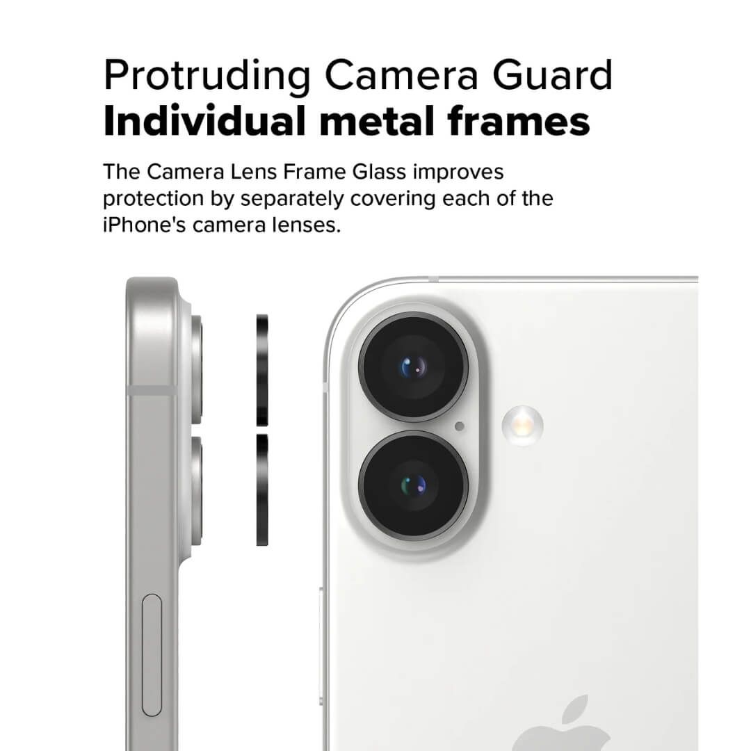 iPhone 16 Plus / 16 Camera Lens Frame Glass 2 Pack